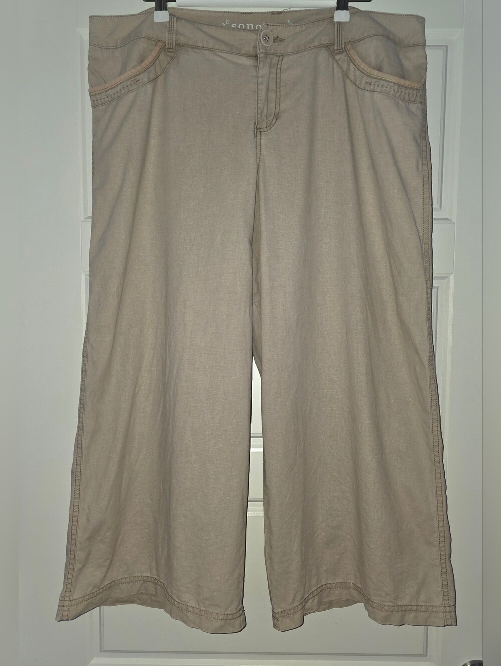 Sonoma Women's Beige Wide-Leg Pants Sz 14